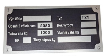 Zetor T25 T 25 A K tabliczka znamionowa
