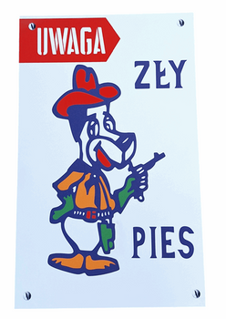 Uwaga zły pies - tablica PRL