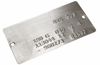 Mercedes Benz W111, W113 230 SL 250 Sl 280 SL tabliczka znamionowa tłoczona na przedni pas (lakierowana)