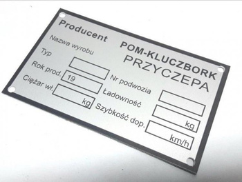 POM Kluczbork tabliczka znamionowa (przyczepa)