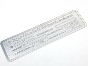 Porsche 912 tabliczka znamionowa