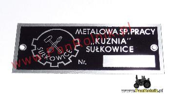 Junak- wózek boczny Kużnia Sułkowice tabliczka znamionowa