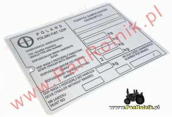 Polski Fiat 125p (1979-1980) tabliczka znamionowa pusta