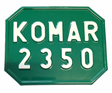 Romet Komar 2350 tablica zlotowa rejestracyjna zielona