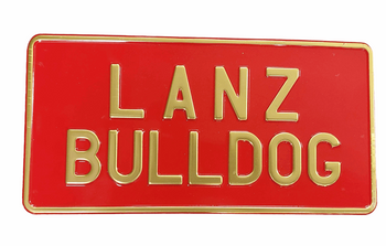 Lanz Bulldog tablica aluminiowa tłoczona tabliczka z napisem