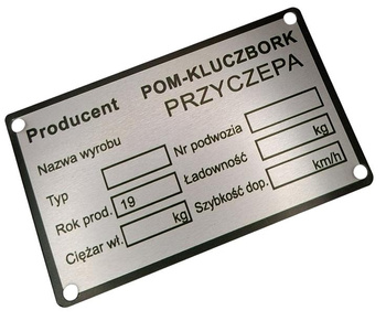 POM Kluczbork tabliczka znamionowa (przyczepa)