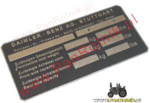 Mercedes W 108 W 113 280 SL tabliczka znamionowa