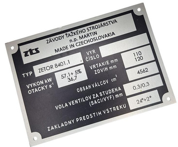 ZTS 8401.1 (ciągnik) tabliczka znamionowa