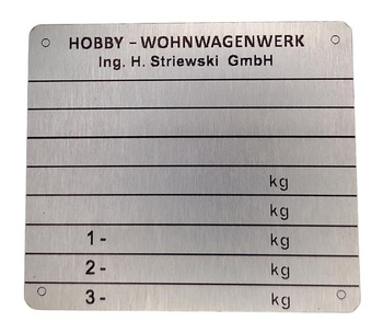 Hobby tabliczka znamionowa