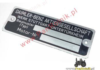 Mercedes 170V,170Va,170S,170D,170Da (Daimler-Benz) tabliczka znamionowa silnika BAUMSTER TYP/MOTOR N