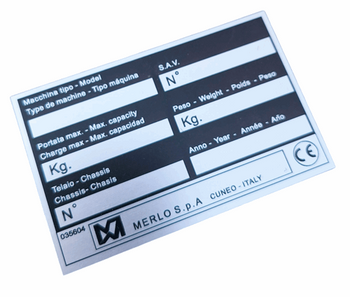 Merlo tabliczka znamionowa pusta