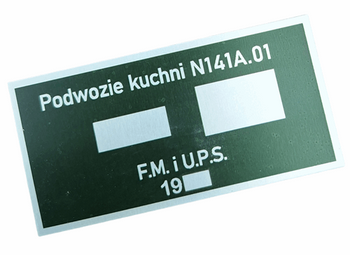 Kuchnia polowa N141A.01 tabliczka znamionowa