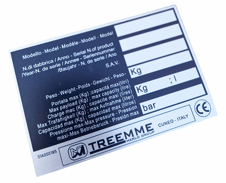 Treemme Merlo tabliczka znamionowa 