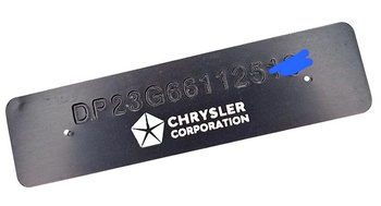 Chrysler Dodge, Plyniuth tabliczka znamionowa VIN tłoczona