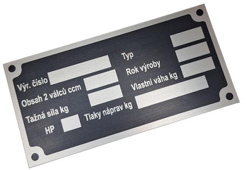 Zetor (ciągnik) tabliczka znamionowa najstarszy wzór