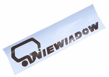 Niewiadów naklejka logo napis brązowa 35 cm x 9,5 cm