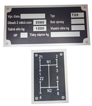 Zetor T 25 T25 tabliczka znamionowa + biegi komplet