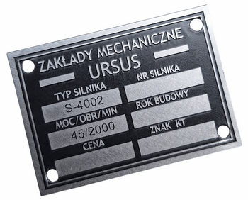 Ursus C 355  tabliczka znamionowa  silnika S-4002