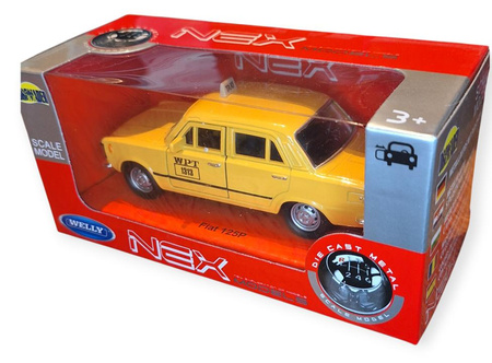 Fiat 125p  Model Auta PRL żółty taxi skala 1:34