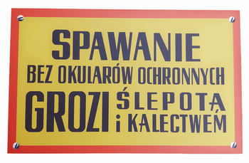 Spawanie bez okularów Tablica PRL