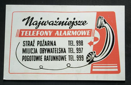Telefony alarmowe Tablica PRL