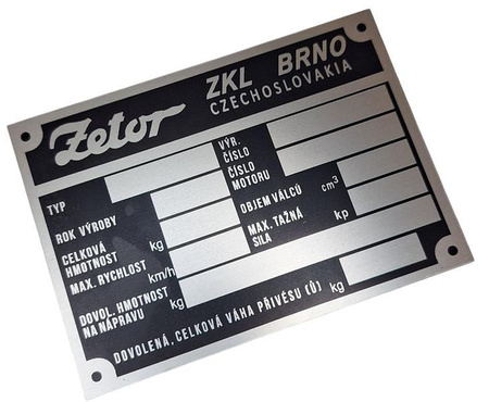 Zetor 2511 tabliczka znamionowa