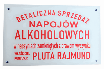 Detaliczna sprzedaż napojów Tablica PRL