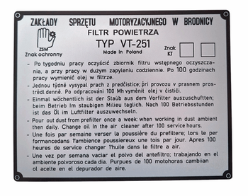 Ursus C 4011 C4011 tabliczka na filtr powietrza