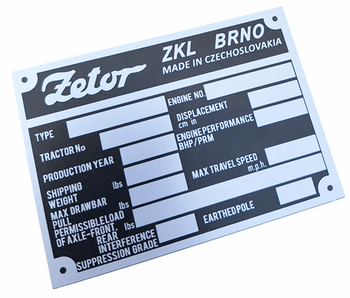 Zetor tabliczka znamionowa stary typ j.angielski