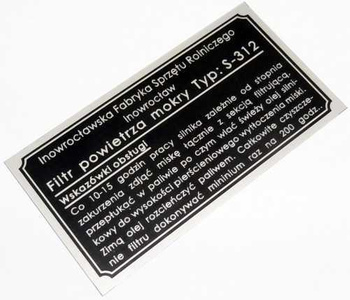 Ursus C 328 C 325 tabliczka Filtr Powietrza, Inowrocław