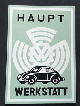 VW Beetle Haupt Werkstatt Tablica PRL