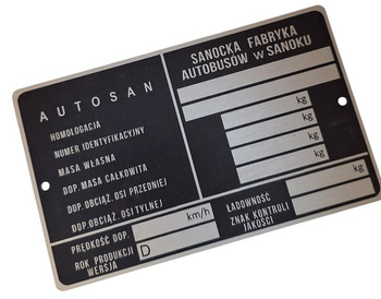 Autosan D 55 przyczepa tabliczka znamionowa