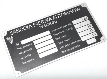SAN H100  tabliczka znamionowa