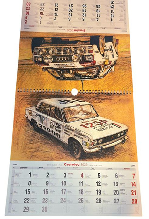 Rajdówki PRLu 2026 kalendarz ścienny na spirali