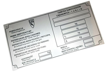 Żuk FSC pusta tabliczka znamionowa DO 1991 r.