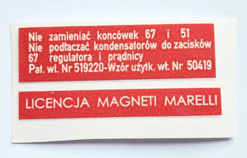 Polski Fiat 126p naklejka na regulator prądnicy