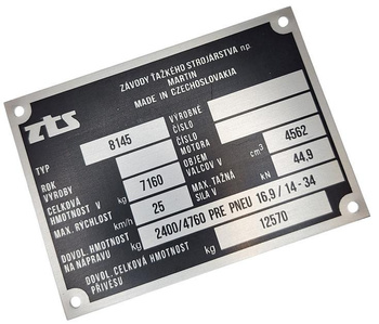 ZTS 8145 tabliczka znamionowa