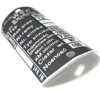 Zawijanie, kształtowanie tabliczek znamionowych