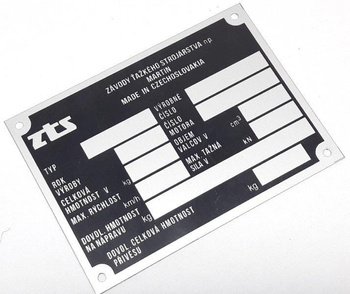 ZTS tabliczka znamionowa uniwersalna