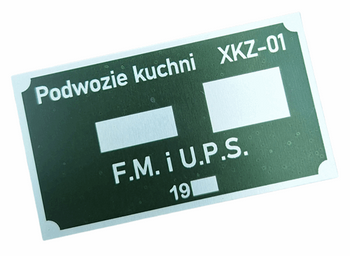 Kuchnia polowa XKZ-01 tabliczka znamionowa