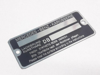 Mercedes Benz tabliczka kodu lakieru LAKIER (nowsza wersja)