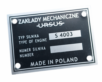 Ursus C 360 (ciągnik) tabliczka znamionowa silnika S 4003