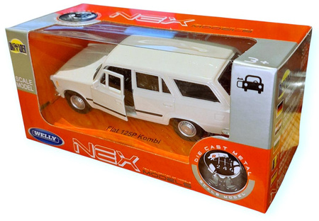 Fiat 125p kombi Model Auta PRL biały skala 1:34