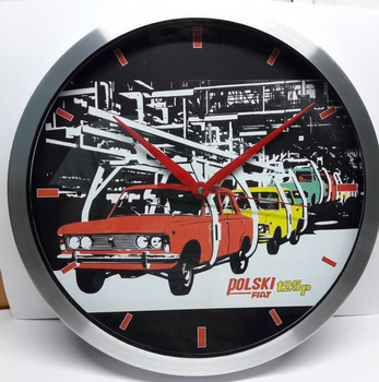 Polski Fiat 125p zegar ścienny