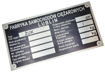 Żuk pusta tabliczka znaminowa nr. 4