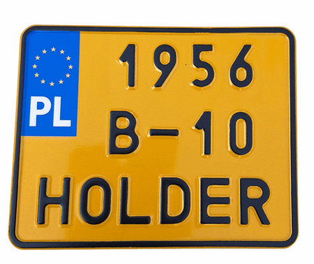 Holder B-10  tablica zlotowa kolekcjonerska zółta
