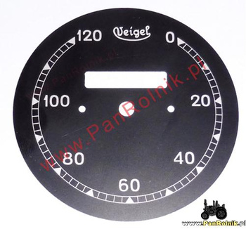 Veigel NSU 351 cyferblat licznika 120 km/h, średnica 78 mm