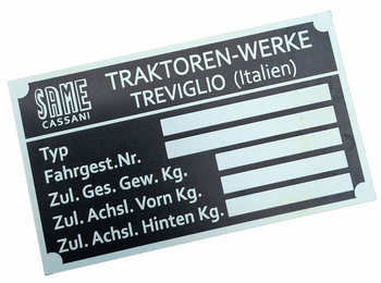 Same (traktor) tabliczka znamionowa