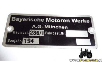 BMW R75 tabliczka znamionowa