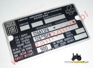 Polski Fiat 126p tabliczka znamionowa VIN 126A1.176